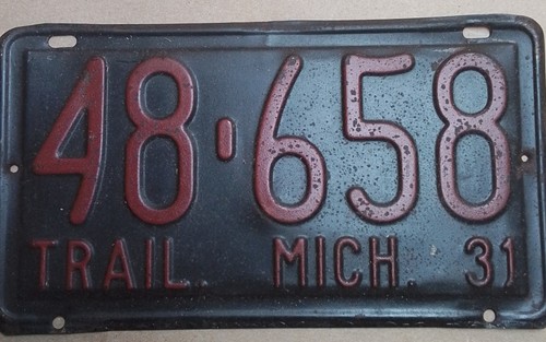 1931 michigan trailer license - 1931,