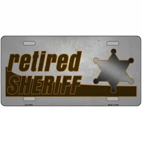 Retired sheriff metal auto tag - retired,