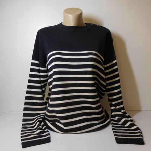 White blue marine sweater - blue,