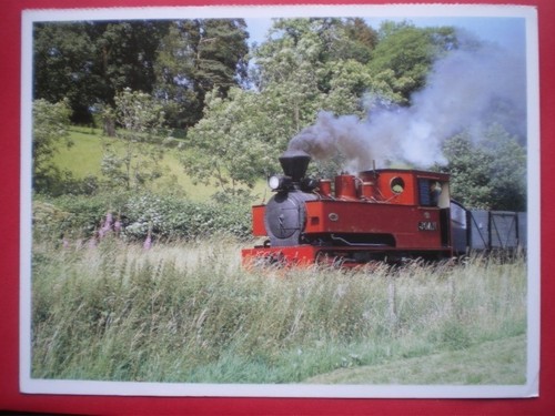Postcard llanfair railway loco - llanfair,
