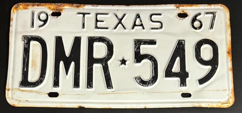Texas 1967 license plate - 1967,