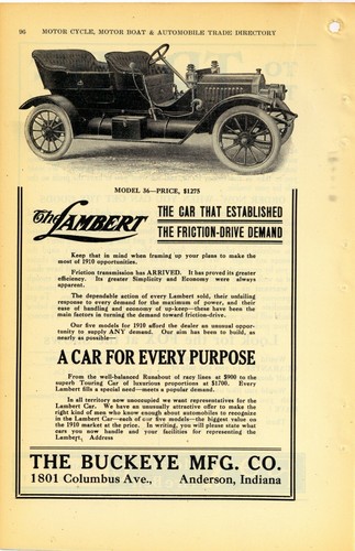 1910 buckeye mfg ad - 1910, mfg.