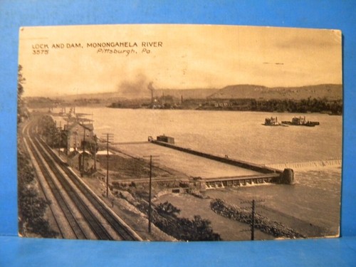 Postcard lock and dam - postcard,