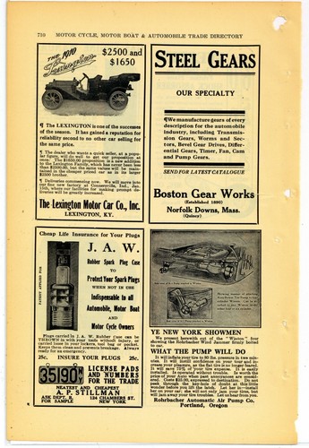 1910 lexington motor car - motor, co