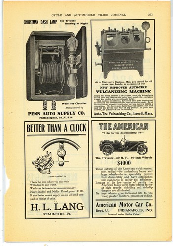 1910 american motor car - motor,