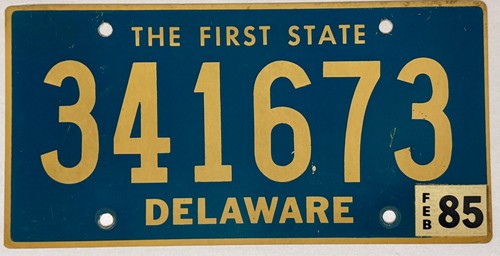 1985 delaware license plate - 1985,