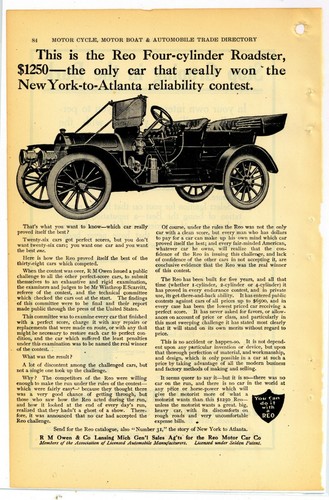 1910 reo roadster r m - ad:, r.m